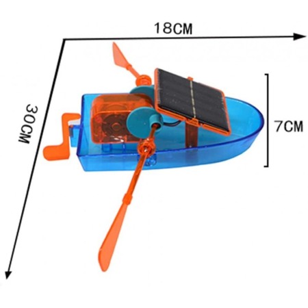 Barca cu energie solar, kit educational, DIY, Albastru,Doty [1]