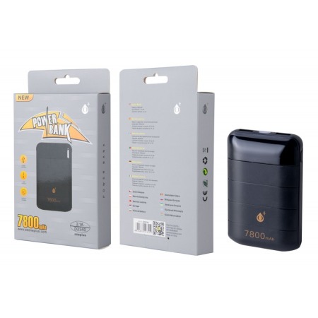 Baterie Externa Powerbank 7800 mAh ,2 Porturi USB Pentru Incarcare , Lanterna culoare Negru [1]