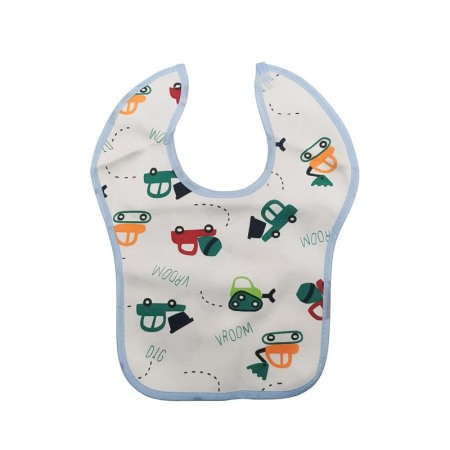 Bavetica BabyLuch, 100% bumbac, 25x20 cm, design creativ, prindere cu scai, alb/blue, Doty®️ [1]