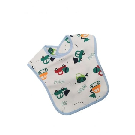 Bavetica BabyLuch, 100% bumbac, 25x20 cm, design creativ, prindere cu scai, alb/blue, Doty®️ [2]