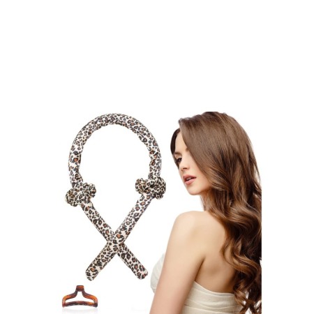 Bigudiu tip panglica RibbonCurl, accesorii incluse, usor de utilizat, 90 cm , print leopard, multicolor [2]