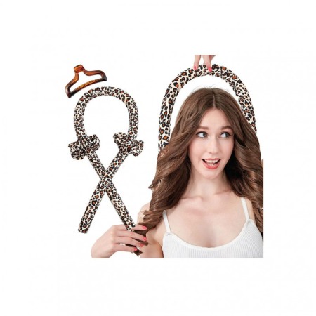 Bigudiu tip panglica RibbonCurl, accesorii incluse, usor de utilizat, 90 cm , print leopard, multicolor [6]