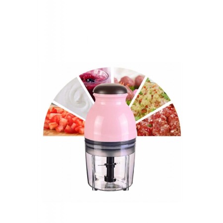 Blender Fast Chop, tip robot de bucatarie,taie,toaca, marunteste si amesteca,ergonomic si compact, 4 lame, roz,doty [9]