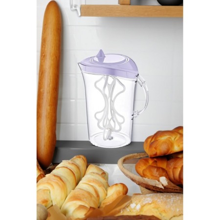 USTENSILE & ARTICOLE BUCATARIE - Blender manual PitcherMix, usor de utilizat, pentru limonada, creme, ayran, sosuri, recipient 2,4 l, mov, Doty®️
