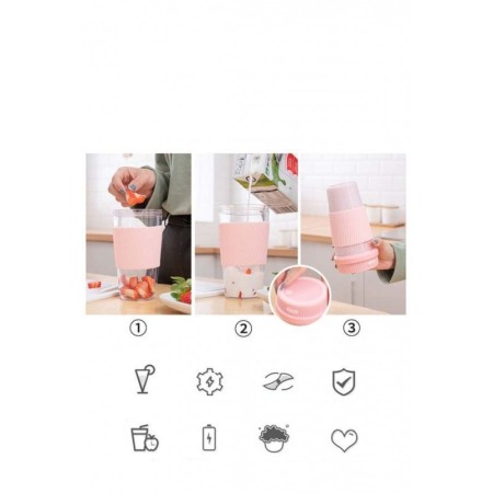 Blender portabil My Mini Juice, pentru suc de fructe sau smoothie, electric, reincarcare USB, baterie de 2400mAh, usor de folosi [2]