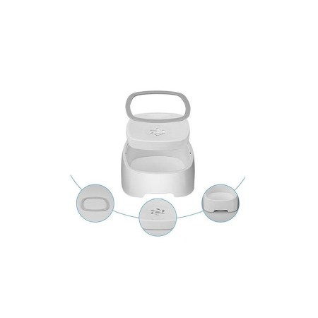 Bol pentru apa anti-stropire pentru animale AntiSplash, 1.5 l, design inteligent creat, 18x10 cm, alb, Doty [1]