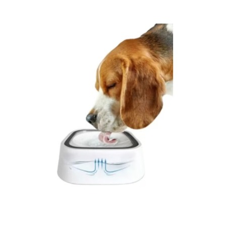 Bol pentru apa anti-stropire pentru animale AntiSplash, 1.5 l, design inteligent creat, 18x10 cm, alb, Doty [5]