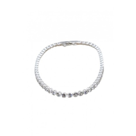 Cadouri unice - Bratara Grand Doty®, tip tennis, din aliaj, cu pietre din zirconiu, argintiu, 17 cm