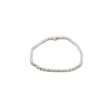 Cadouri unice - Bratara Petite Doty®, tip tennis, din aliaj, cu pietre din zirconiu, argintiu, 17 cm