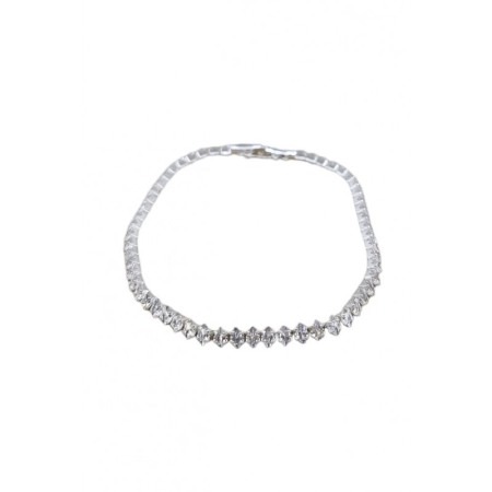 Bratara Romb Doty®, tip tennis, din aliaj, cu pietre din zirconiu, argintiu, 17 cm [3]
