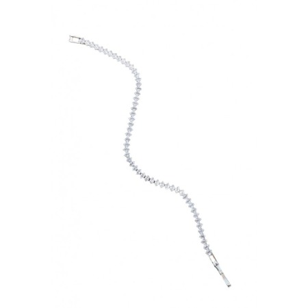 Bratara Romb Doty®, tip tennis, din aliaj, cu pietre din zirconiu, argintiu, 17 cm [2]