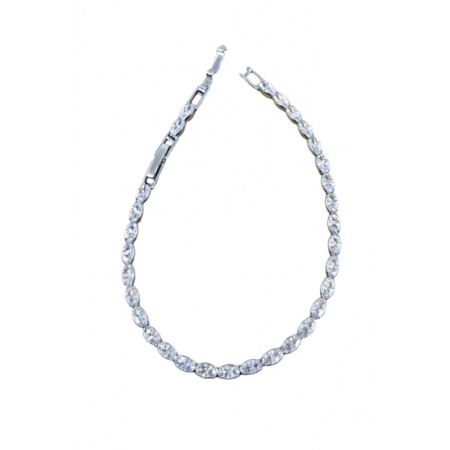 Bratara Sienna Doty® tip tennis, din inox, eleganta, cu pietre din zirconiu, 18 cm, argintiu [1]