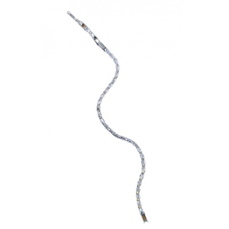 Bratara Sienna Doty® tip tennis, din inox, eleganta, cu pietre din zirconiu, 18 cm, argintiu [2]