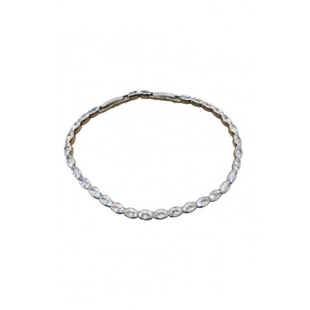 Bratara Sienna Doty® tip tennis, din inox, eleganta, cu pietre din zirconiu, 18 cm, argintiu [3]