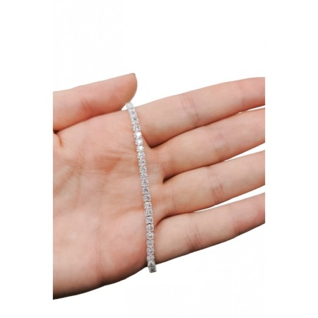 Bratara SquareD Doty®, tip tennis, din aliaj, cu pietre din zirconiu, argintiu, 16.5 cm [3]