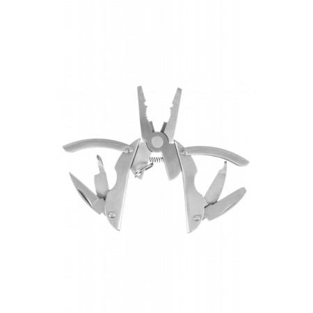 IDEEI DE CADOURI - Breloc Multitool KeyBug 6 in 1, otel inoxidabil,design insecta, 5 x 3,5 x 1 cm , practic, argintiu