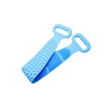 INGRIJIRE PERSONALA - Burete de baie 2 in 1 Sponge Brush, tip perie, din silicon, 69 cm, cu 2 fete, usor de utilizat, albastru