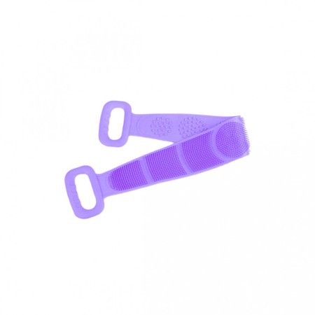 INGRIJIRE PERSONALA - Burete de baie 2 in 1 Sponge Brush, tip perie, din silicon, 69 cm, cu 2 fete, usor de utilizat, mov