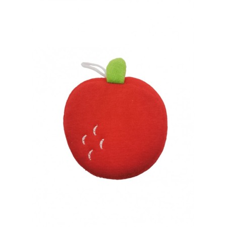 Burete de baie AppleBath, forma mar, cu 2 fete, microfibra si in, efect exfoliant, 10 cm, rosu, Doty®️ [2]