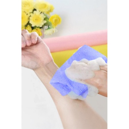 Burete de baie exfoliant BeautyRitual Doty® tip prosop, pentru orice tip de piele, curatare completa, catifelare, mov [4]
