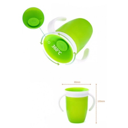 Cana pentru bebelusi 360 Safe Drink, materiale sigure, 200 ml, verde [1]