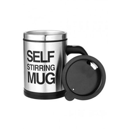IDEEI DE CADOURI - Cana Smart cu autoamestecare si capac cu 2 baterii tip AAA, Self-stirring Mug neagra,350 ml, Doty