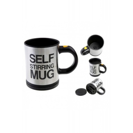 Cana Smart cu autoamestecare si capac cu 2 baterii tip AAA, Self-stirring Mug neagra,350 ml, Doty [2]