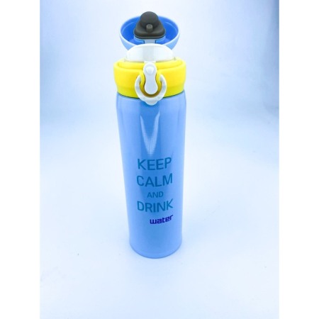 Cana termos, din otel inoxidabil, design modern cu mesaj , 500 ml,bleu, doty [2]