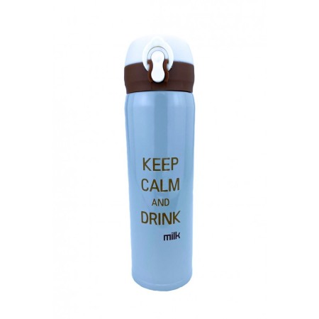 Cana termos, din otel inoxidabil, design modern cu mesaj , 500 ml,gri, doty [1]