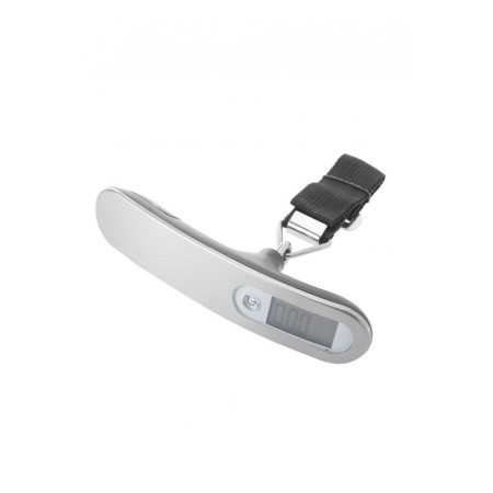 Casa si gradina - Cantar pentru bagaje PreciseWeight Doty®, digital cu afisaj LCD, Metal, Portabil, Carlig inclus, maxim 50 kg, argintiu