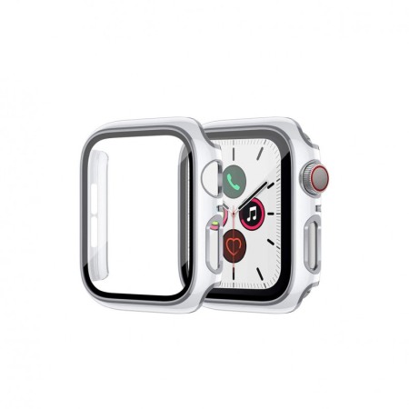 Carcasa Apple Watch 360 grade, rezistenta , practica, alb, silicon dur, mat, 38 mm [4]