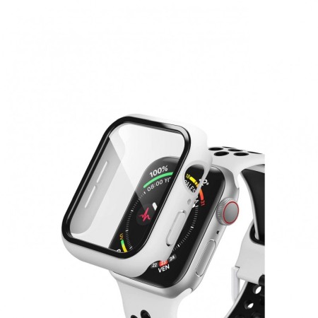 Carcasa Apple Watch 360 grade, rezistenta , practica, alb, silicon dur, mat, 38 mm [2]