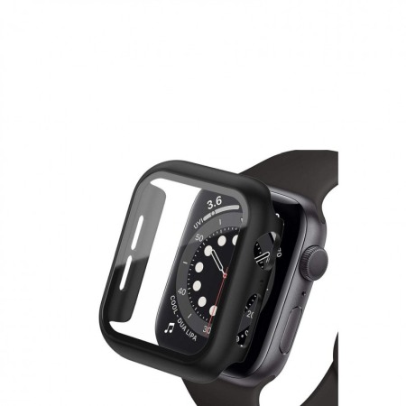 Carcasa Apple Watch 360 grade, rezistenta , practica, negru, silicon dur, mat, 38 mm [5]