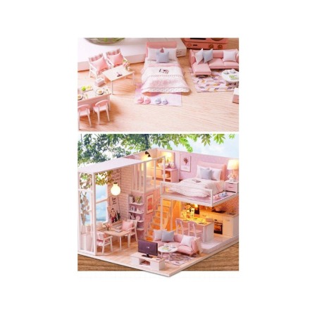 Casa de construit DIY Dream Loft, miniatura artizanala, scala 1:24, cu leduri si accesorii, Doty®️ [7]