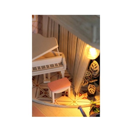 Casa de construit DIY Pinky Loft, tip macheta, miniatura artizanala, scala 1:24, cu leduri si accesorii, Doty®️ [1]