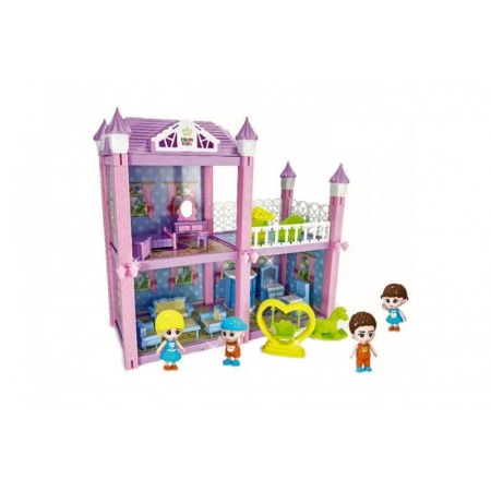 Jucarii & jocuri - Casa pentru papusi,Dream villa, 4 figurine incluse, 85 de piese, usor de montat, Doty