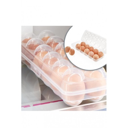 Caserola pentru oua Egg Holder, capacitate 12 oua, inchidere sigura, plastic, transparent, 28x10 cm, Doty®️ [6]