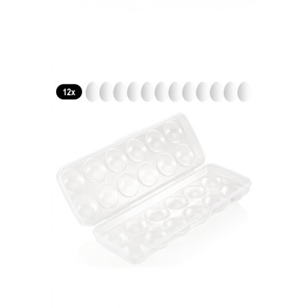 Caserola pentru oua Egg Holder, capacitate 12 oua, inchidere sigura, plastic, transparent, 28x10 cm, Doty®️ [2]