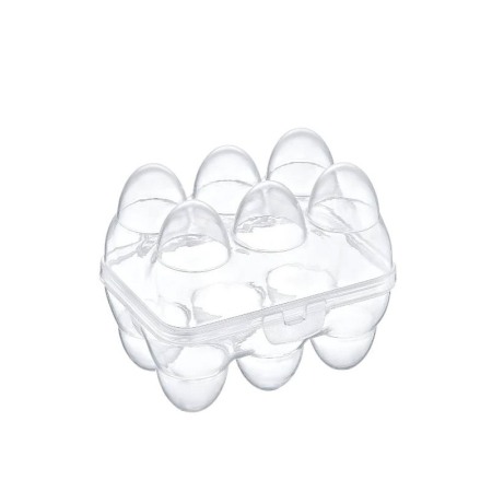 Caserola pentru oua Egg Holder, capacitate 6 oua, inchidere sigura, plastic, transparent, 15x10 cm, Doty®️ [1]