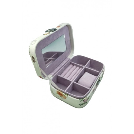 Organizatoare pentru ceasuri si bijuterii - Caseta bijuterii Heels cu 1 spatiu pentru ceas, din piele ecologica, oglinda,design cu ilustratii, multicolor,doty