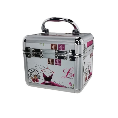 Caseta de bijuterii, cu oglinda, sertar si maner, aluminiu,14 cm,  Doty [2]