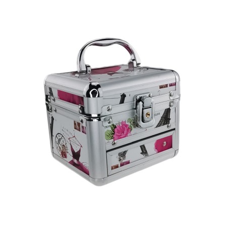 Caseta de bijuterii, cu oglinda, sertar si maner, aluminiu,14 cm,  Doty [0]