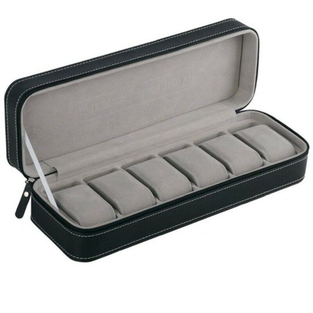 Caseta Transport Ceasuri Piele Ecologica Neagra 6 Spatii [1]