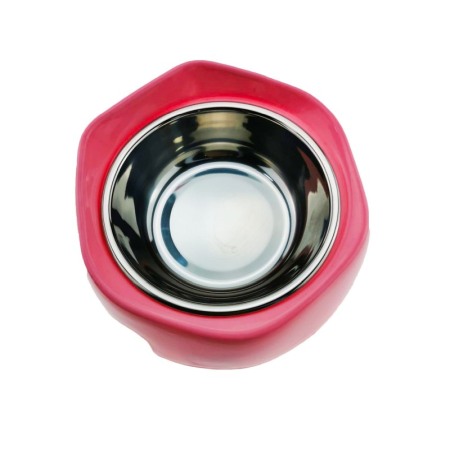 Castron 2 in 1 pentru animale de companie cu bol din inox, roz, Doty [2]