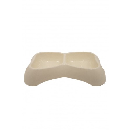 Castron dublu Blurino pentru animalele de talie medie,galben pal, 29 x 16 cm [1]