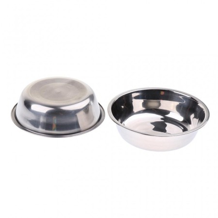 Castron dublu in forma de broasca pentru caini si pisici cu boluri din inox detasabile, Albastru, Doty [5]