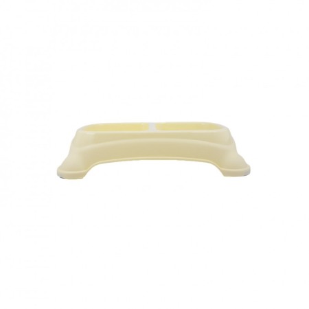 Castron dublu Rainwbow Bowl pentru animale, picioare antiderapante, galben pal, 35 x 22 cm, Doty [2]