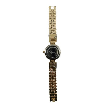 Ceas dama LuxuryBrace mecanism Quartz, bratara metalica aurie, pietre, 19 cm, design elegant, comfortabil si versatil [2]