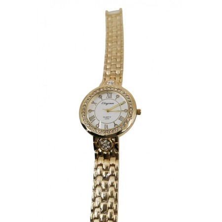 Ceas dama LuxuryClassics, mecanism Quartz, bratara metalica aurie, pietre, 20 cm, design elegant, comfortabil si versatil [2]