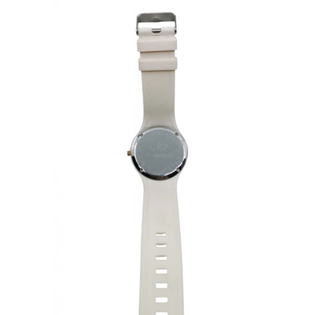 Ceas de mana Montana Doty®, Quartz, universal, curea din silicon, accente aurii, alb laptos, resigilat [4]